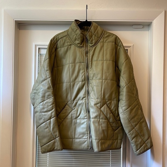 Free People We The Free Dolman Quilted Vegan Jacket Curly Willow - Picture 5 of 9